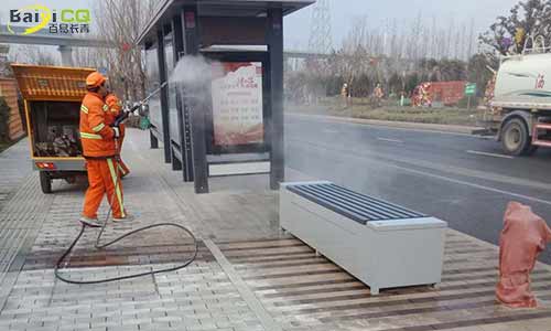 人行道百易環(huán)保高壓清洗車可以上牌照的環(huán)衛(wèi)電動(dòng)三輪車