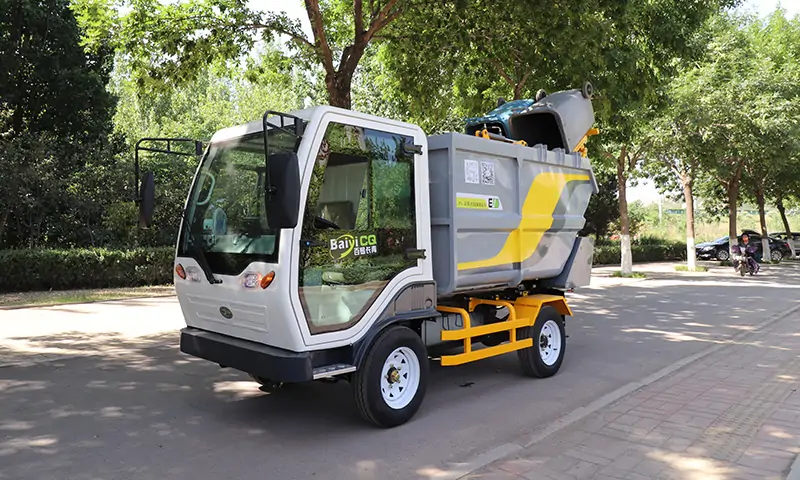 純電動(dòng)小型垃圾車，市政物業(yè)街道垃圾轉(zhuǎn)運(yùn)，操作簡(jiǎn)單又靈活！